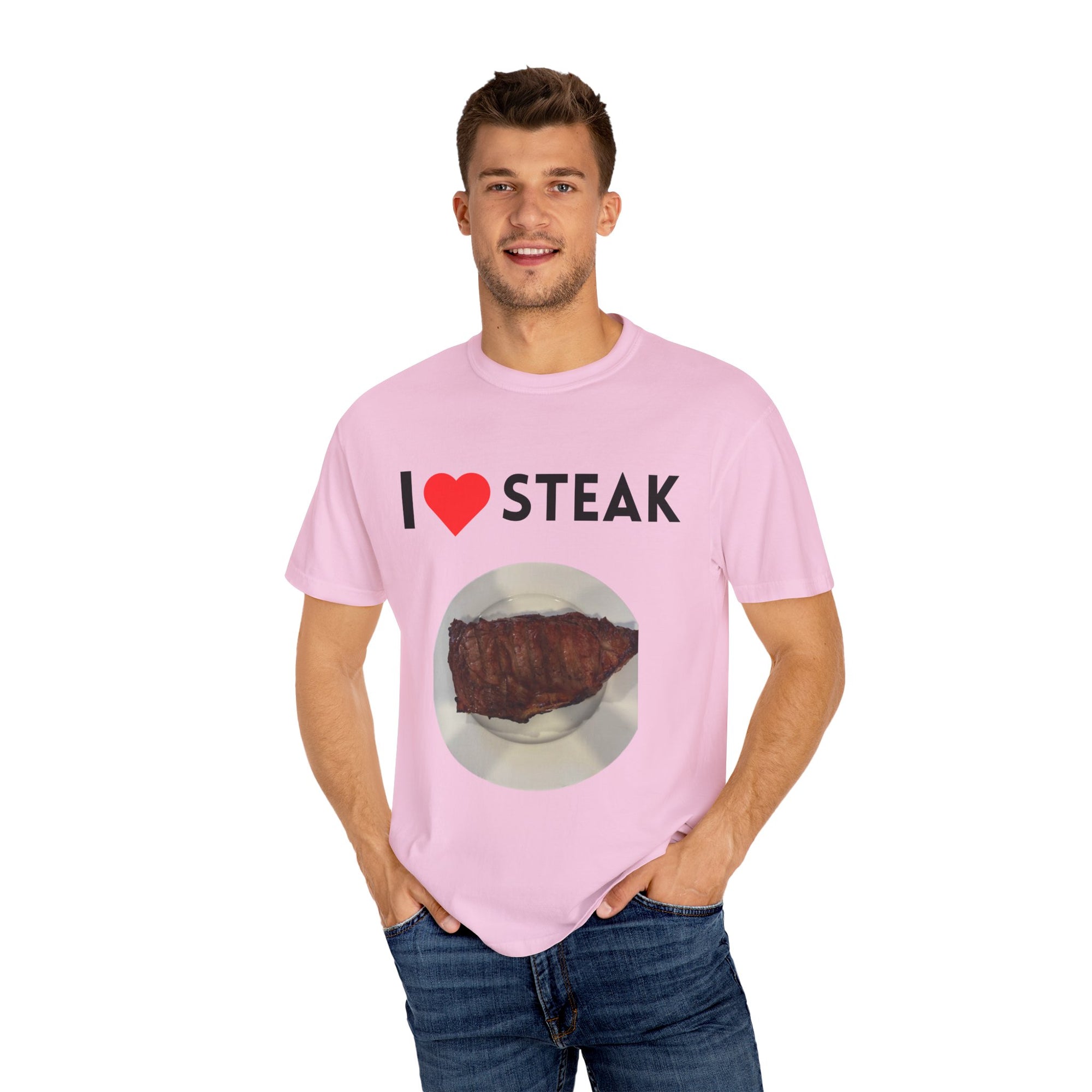 I Love Steak Unisex Garment-Dyed T-Shirt |